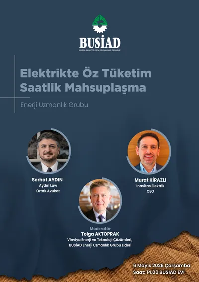6 Mayıs 2026 tarihli “Elektrikte Öz Tüketim - Saatlik Mahsuplaşma” panelinin etkinlik afişi